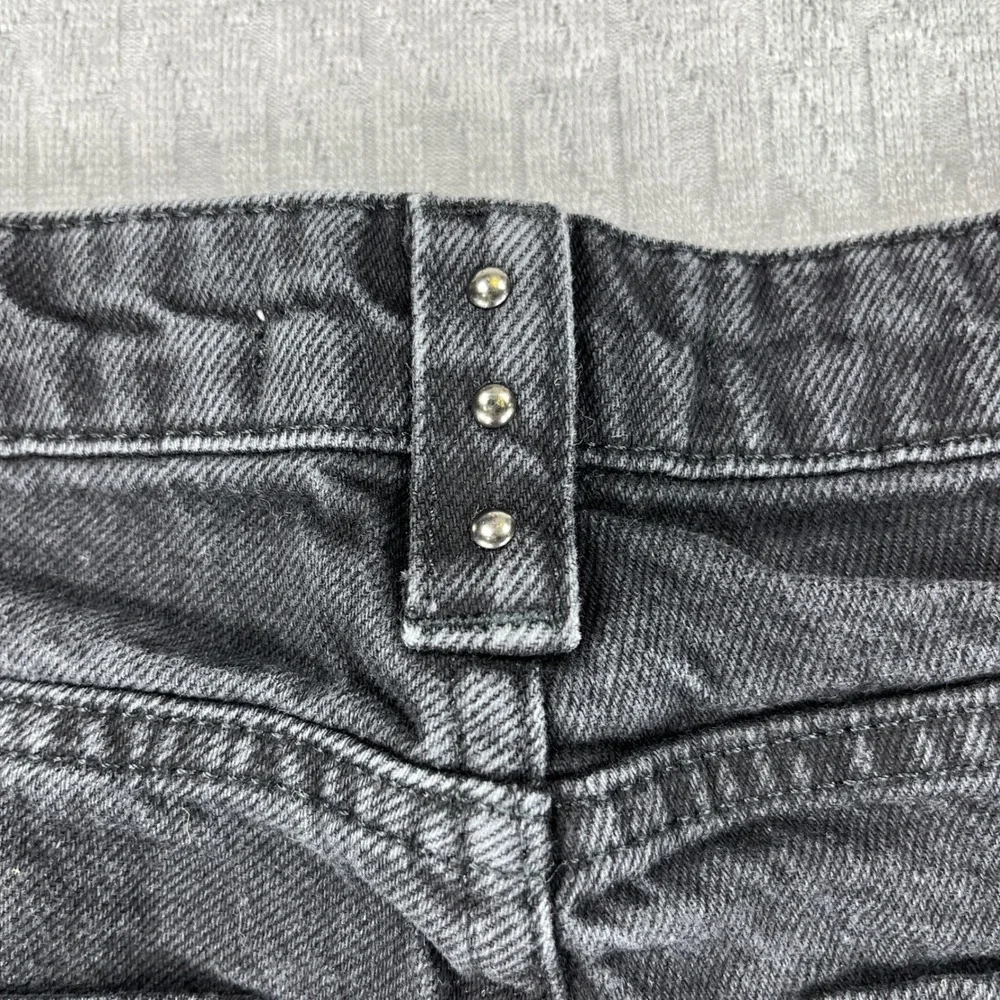 Zara baggy wide leg  Denim Jeans Women 2/26X29 Black High Rise Studded Y2K 90s‎